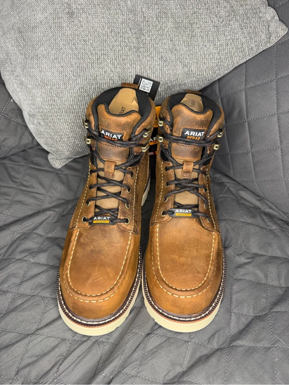 Ariat Brown Leather Waterproof Men's Work Boots